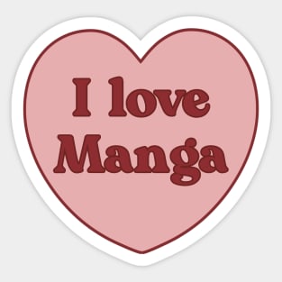 I love manga heart aesthetic dollette coquette pink red Sticker